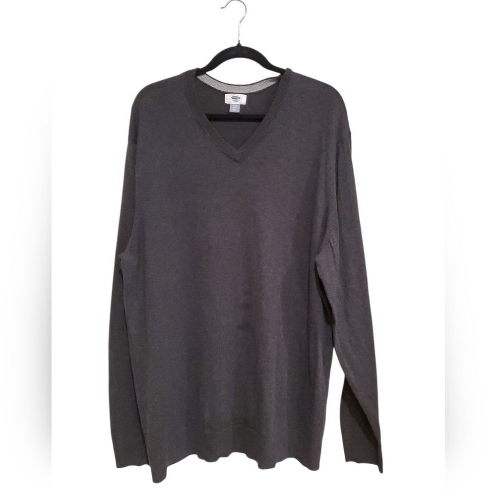 Old Navy Men's Dark Gray V-Neck Lightweight Sweater Size XXL Tall